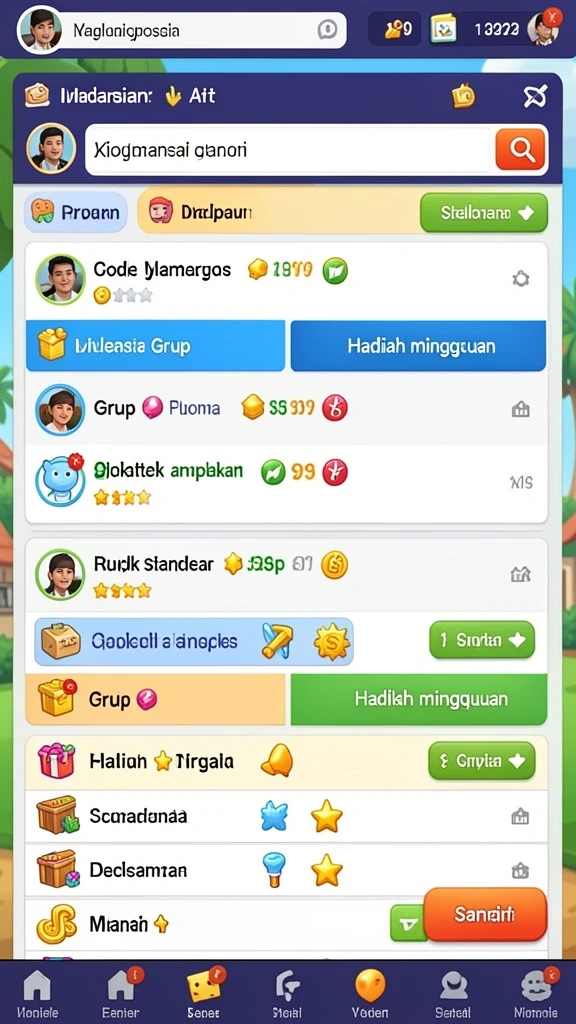 Tampilan antarmuka pengguna yang menarik dan informatif.