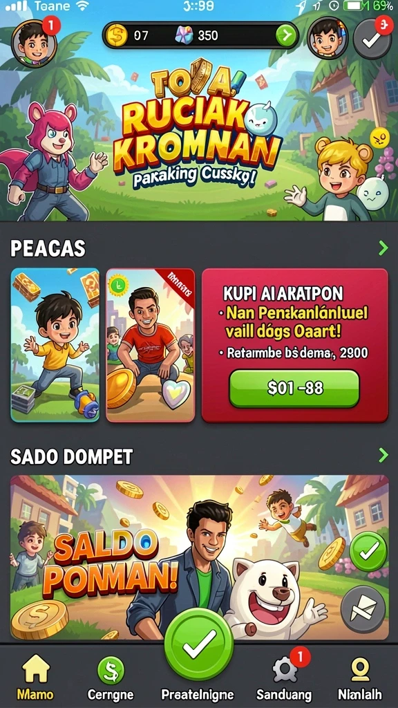 Sistem karakter yang dapat disesuaikan dengan berbagai pilihan.