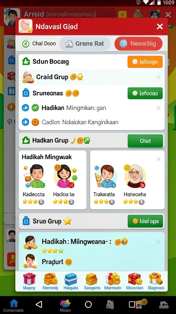 Gambaran interaksi dengan pemain lain dalam game.