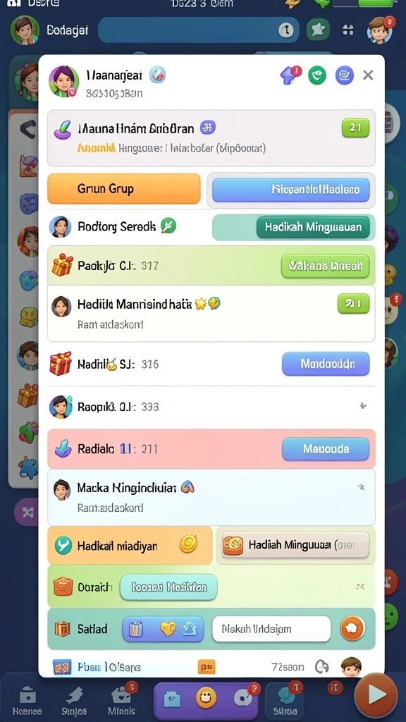 Tampilan home screen yang menarik dan mudah dinavigasi.
