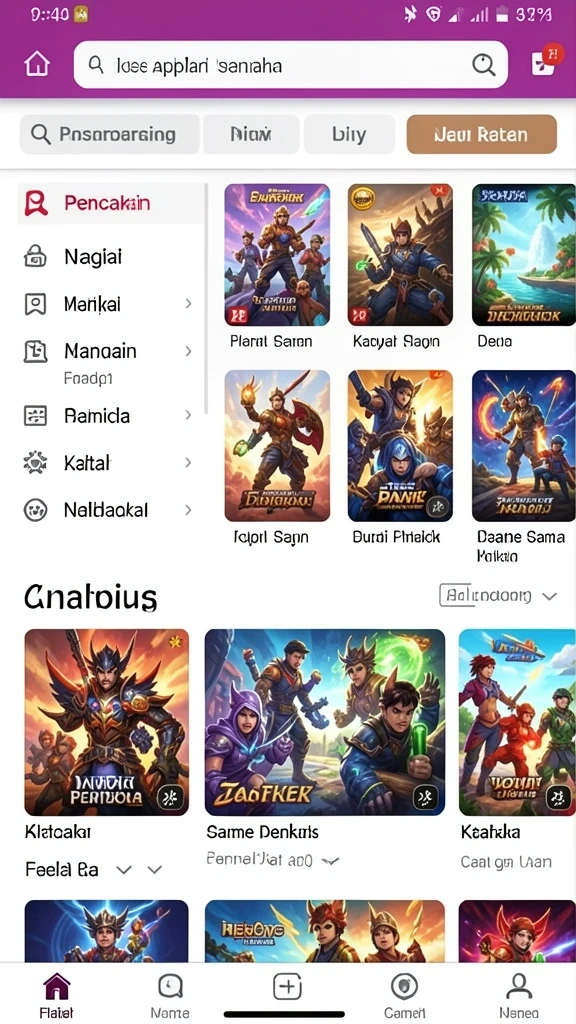 Tampilan menu utama JIN33 yang menarik.