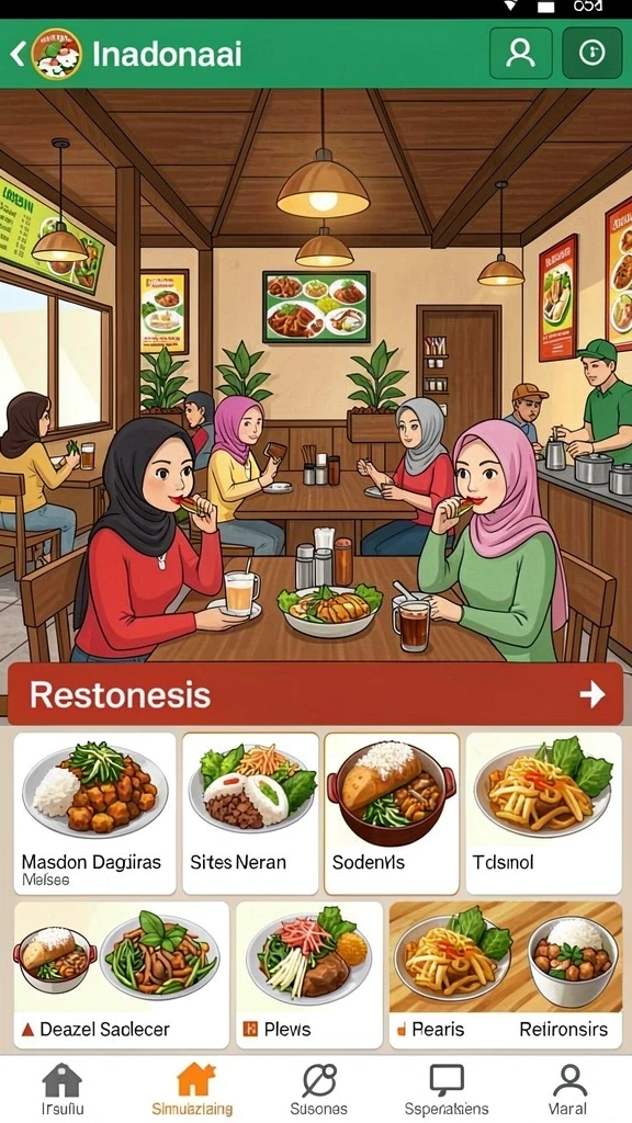 Tampilan utama dengan menu navigasi yang jelas.