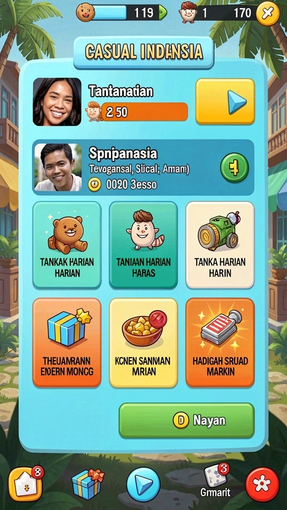Tangkapan layar menampilkan karakter utama dalam misi.